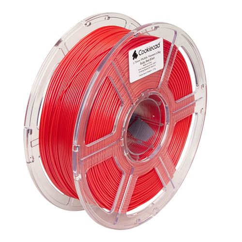 Cookiecad 1.75 mm TPU 3D Printer Filament 1.0 kg (2.2 lbs.) Spool - Ruby Red Elixir — vista 4