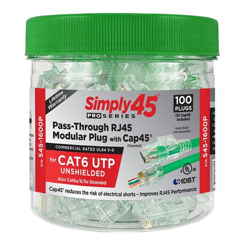 PROSeries Pass Through - Green Tint (100 Piece Clamshell)
Cat5e UTP with Cap45 — vista 4