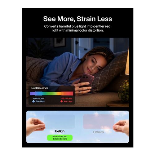 Belkin Titan SmartShield Pro Blue-to-Red Screen Protector for iPhone 18 Pro / iPhone 17 Pr — vista 4