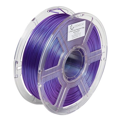 Cookiecad 1.75mm PLA 3D Printer Filament Single Color 1.0 kg (2.2 lbs.) Spool - Witch Blue — vista 4