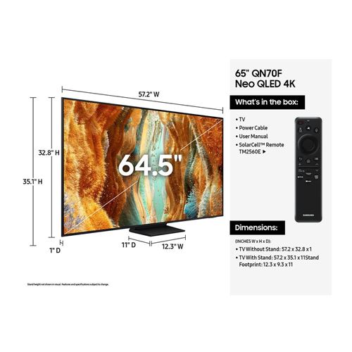 Samsung QN70F Neo QLED Mini-LED 65" Class (64.5" Diag.) 4K Ultra HD Smart LED TV — vista 4