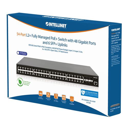 Intellinet 54-Port L2 Fully Managed PoE Switch with 48 Gigabit Ports and 6 SFP Uplinks — vista 4
