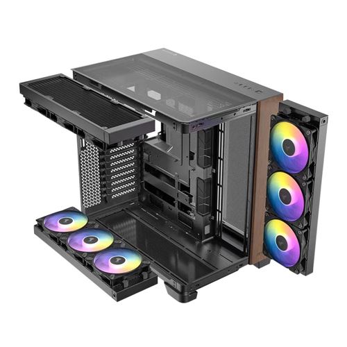 Antec C8 Curve Wood Tempered Glass eATX Full Tower Computer Case - Black — vista 4