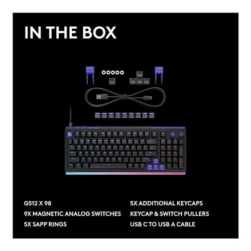 Logitech G G512 X 98 Dual Swap TMR Analog Mechanical Gaming Keyboard - Black — vista 4
