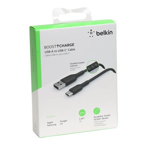Belkin BoostCharge Braided USB-A to USB-C Cable 3 ft. Black — vista 4
