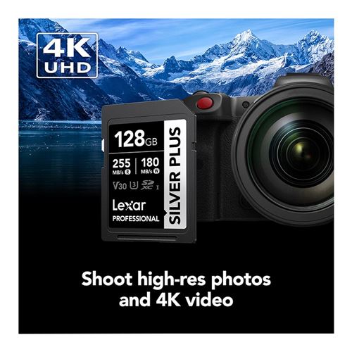 Lexar 128GB Professional SILVER PLUS UHS-I SDXC Class 10 U3 V30 Flash Memory Card — vista 4
