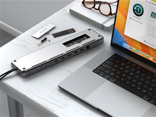 Satechi Dual Dock Stand - Docking Station with NVMe SSD Enclosure — vista 4