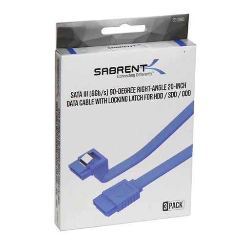 Sabrent SATA III (6 Gbit/s) Right Angle Data Cable with Locking Latch for HDD/SSD/CD and D — vista 4