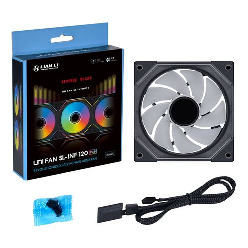 Lian Li UNI FAN SL-INF FLEX Reverse Blade 120mm Fluid Dynamic Case Fan - Black — vista 5