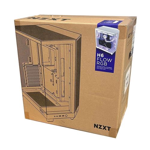 NZXT H6 Flow RGB Tempered Glass ATX Mid-Tower Computer Case - White — vista 5
