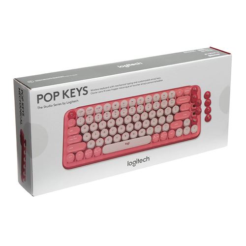 Logitech POP Keys Wireless Mechanical Keyboard With Emoji Keys - Heartbreak Rose — vista 5