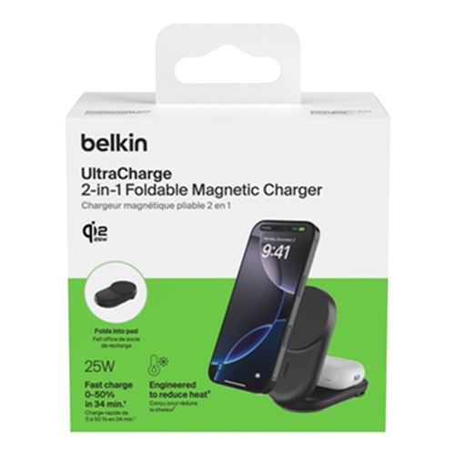 Belkin 2-in-1 Foldable Magnetic Charger with Qi2 25W - Black — vista 5