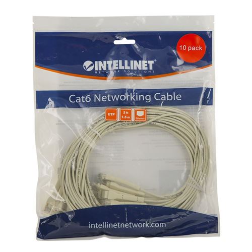 Intellinet Cat6 U/UTP FlexiBoot Slim Network Ethernet Cable 5ft. 10-Pack- White — vista 5