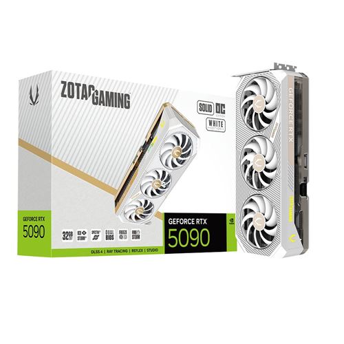 Zotac NVIDIA GeForce RTX 5090 SOLID White Edition Overclocked Triple Fan 32GB GDDR7 PCIe 5 — vista 5