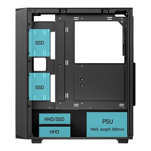DARKROCK EC2 Tempered Glass ATX Mid-Tower Computer Case - Black — vista 5