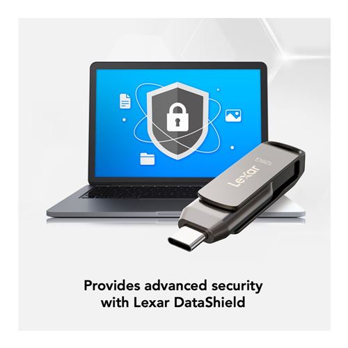 Lexar 128GB JumpDrive Dual Drive D400 USB 3.2 Gen 1 Flash Drive (USB-C / USB-A) — vista 5