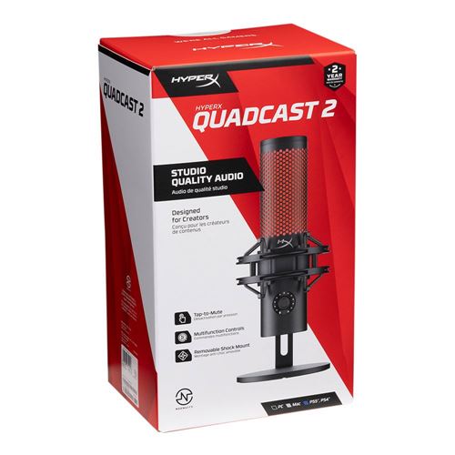 HyperX QuadCast 2 Wired Multi-Pattern USB Condenser Microphone - Black — vista 5