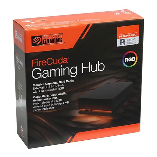 Seagate 8TB FireCuda Gaming Hub External Hard Drive HDD - USB 3.2, Customizable RGB LED li — vista 5