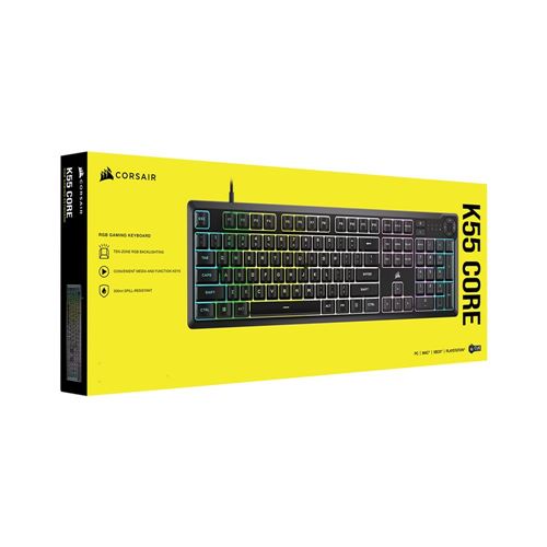 Corsair R K55 CORE Wired RGB Gaming Keyboard - Black
Quiet, Responsive Switches; 300ml S — vista 5