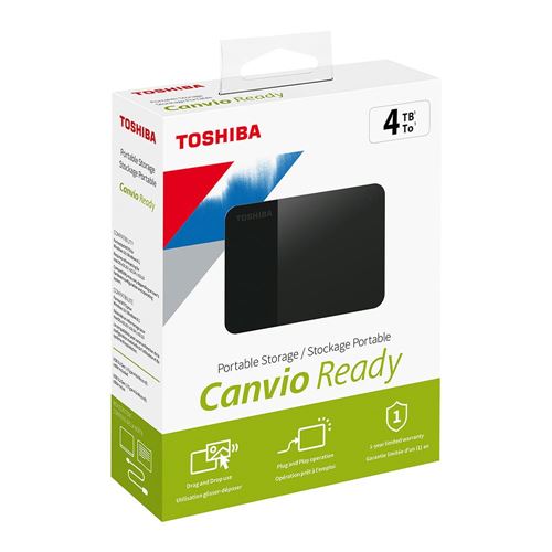 Toshiba Canvio Ready 4TB USB 3.1 (Gen 1 Type-A) 2.5" Portable External Hard Drive - Black — vista 5