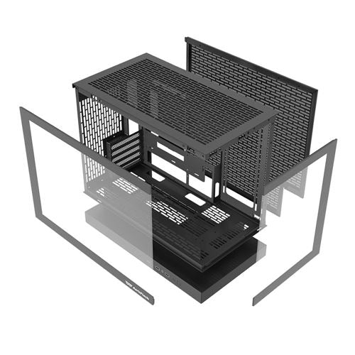 darkFlash F1 Tempered Glass microATX Mid-Tower Computer Case - Black — vista 5