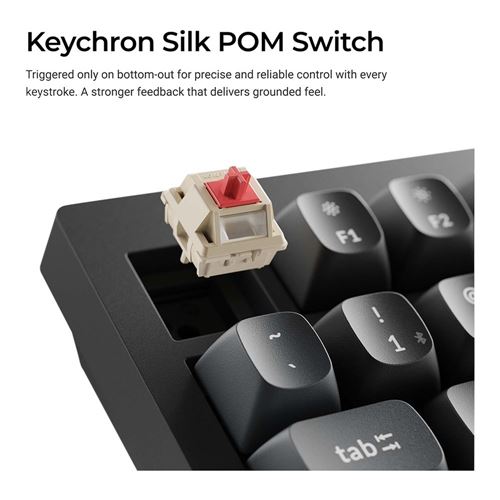 Keychron V1 Ultra 8K Wireless Mechanical Keyboard, Brown Silk POM Switch - Black — vista 5