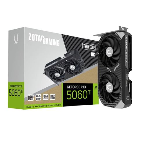Zotac NVIDIA GeForce RTX 5060 Ti Twin Edge OC Dual-Fan Graphics Card 16GB GDDR7 Memory; PCIe 5.0 x8 Interface; 36 RT Cores — (5)