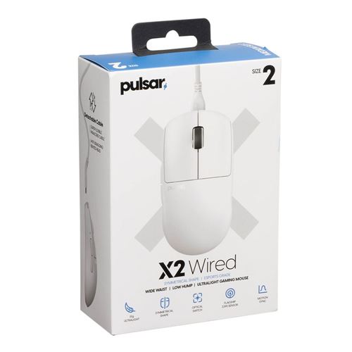 pulsar X2 Medium Wired Gaming Mouse - White — vista 5