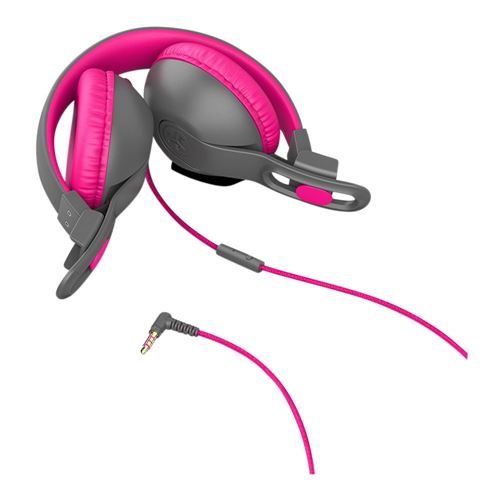 JLab JBuddies Studio 2 On-Ear Kids Wired Headphones - Gray/Pink — vista 5