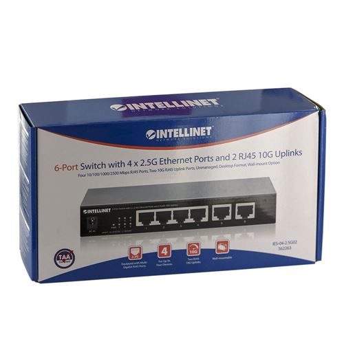 Intellinet 6-Port Switch with 4 x 2.5G Ethernet Ports and 2 RJ45 10G Uplinks — vista 5