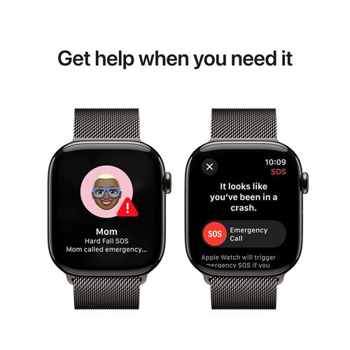 Apple Watch Series 10 GPS + Cellular 46mm - Caja de Titanio Slate - Correa Milanese Loop Slate - MWY — vista 6