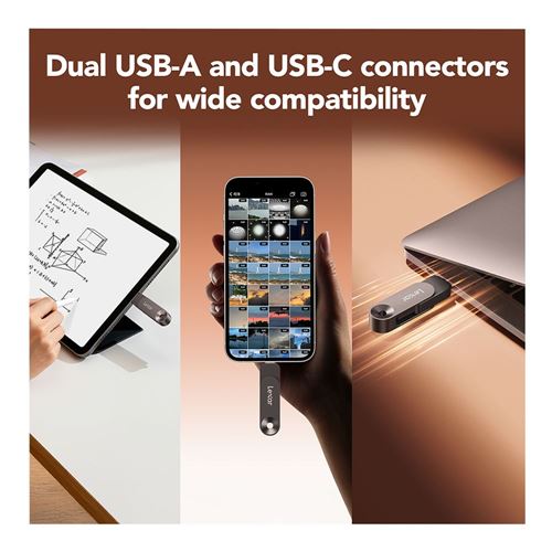 Lexar 256GB D500 Dual Drive USB 3.2 Gen 1 Flash Drive (USB-C / USB-A) - AFA Edition — vista 6