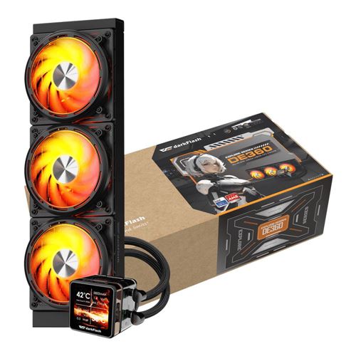 darkFlash EXPLORE DE360 360mm All in One Liquid CPU Cooling Kit - Black — vista 6