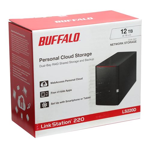 BUFFALO LinkStation 220 Personal Dual Bay Cloud Network Storage NAS - 12TB (2x 6TB) HDD In — vista 6