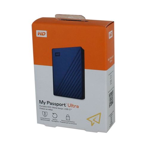 WD 5TB My Passport Ultra USB 3.0 Type-C External Hard Drive (Blue) — vista 6