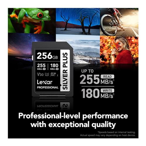 Lexar 256GB Professional SILVER PLUS UHS-I SDXC Class 10 U3 V30 Flash Memory Card — vista 7