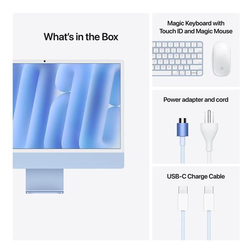 iMac 24" - Apple M4 10-Core CPU - 16GB RAM - 256GB SSD - 10-Core GPU - macOS - Blue - MWV13LL/A — vista 7