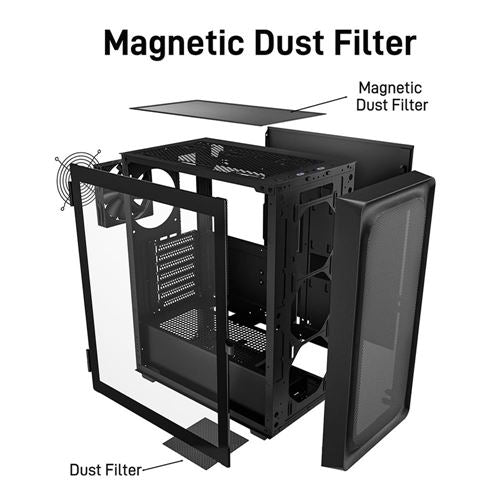 DARKROCK EC2 Tempered Glass ATX Mid-Tower Computer Case - Black — vista 7