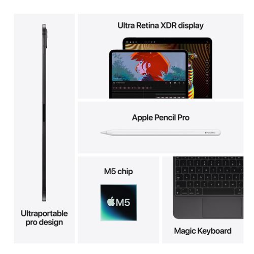 Tablet Apple iPad Pro 13" - M5 - Wi-Fi - 256GB - (2025) - Space Black - MDYJ4LL/A — vista 8