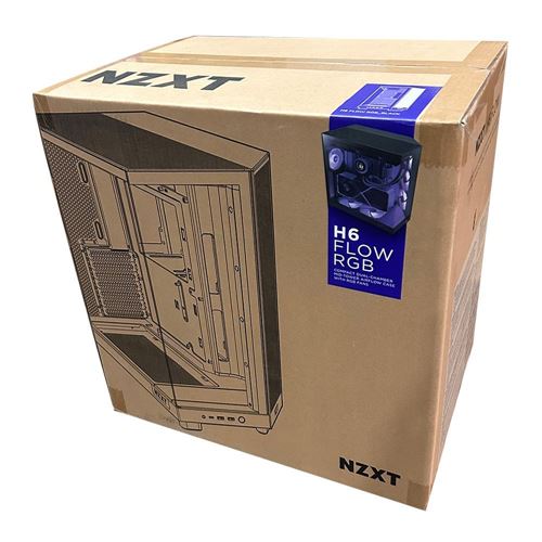 NZXT H6 Flow RGB Tempered Glass ATX Mid-Tower Computer Case - Black — vista 8