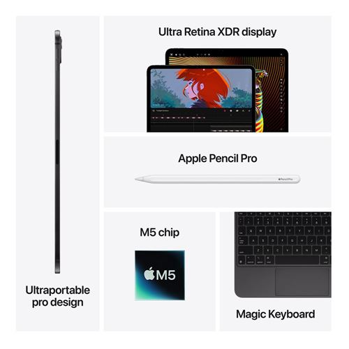 Tablet Apple iPad Pro 13" - M5 - Wi-Fi - 512GB - (2025) - Space Black - MDYL4LL/A — vista 8
