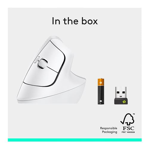 Logitech Lift Vertical Ergonomic Wireless Mouse - Off White — vista 8