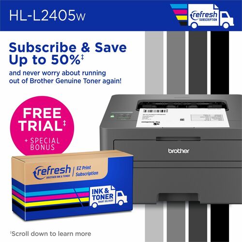 Impresora Láser Inalámbrico De Escritorio Brother HL HL-L2405W - Monocromo - 30 ppm de impresión monocolor - 1 - imagen 7