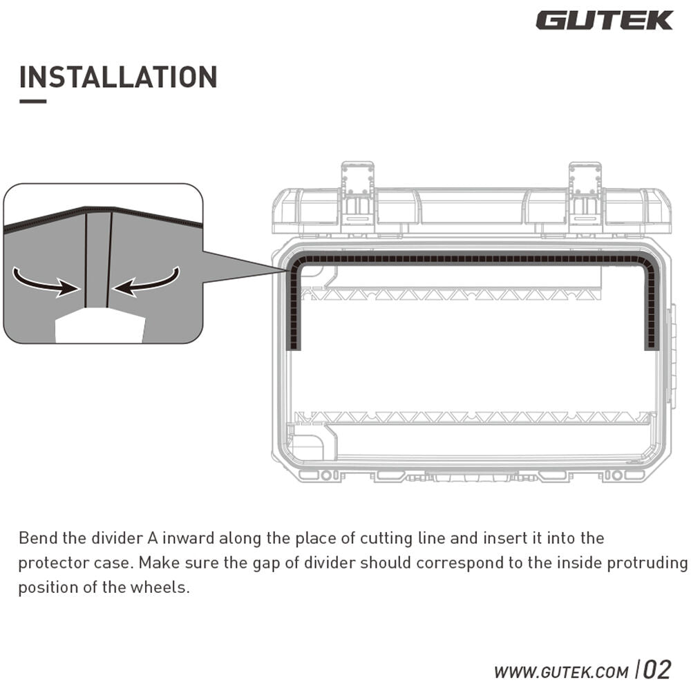Inserto Divisor GUTEK Kit para Tortoise T-300 Protector - contenido de la caja
