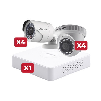 Kit de CCTV 2 Megapíxeles Hikvision KIT-HGHI-4