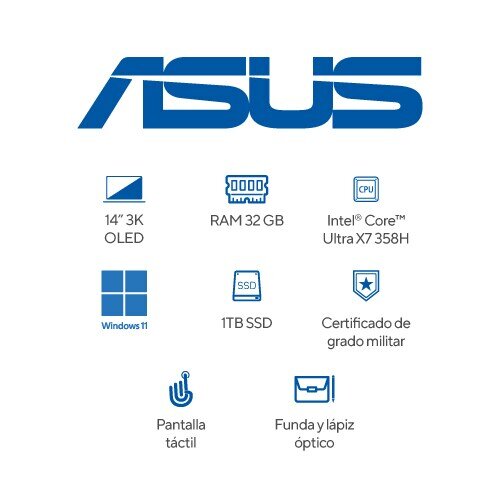 Laptop ASUS ASUS Zenbook Duo UX8407AA-SN434W, Intel Core Ultra X7 358H, 32 GB RAM, 1 TB SSD - imagen 7