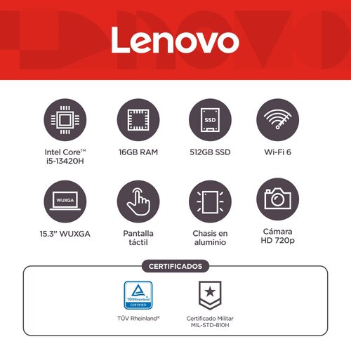 Laptop Lenovo IdeaPad Slim 3 CI5 /16/512 15" Touch, Intel Core i5-13420H, 512 GB SSD - imagen 7