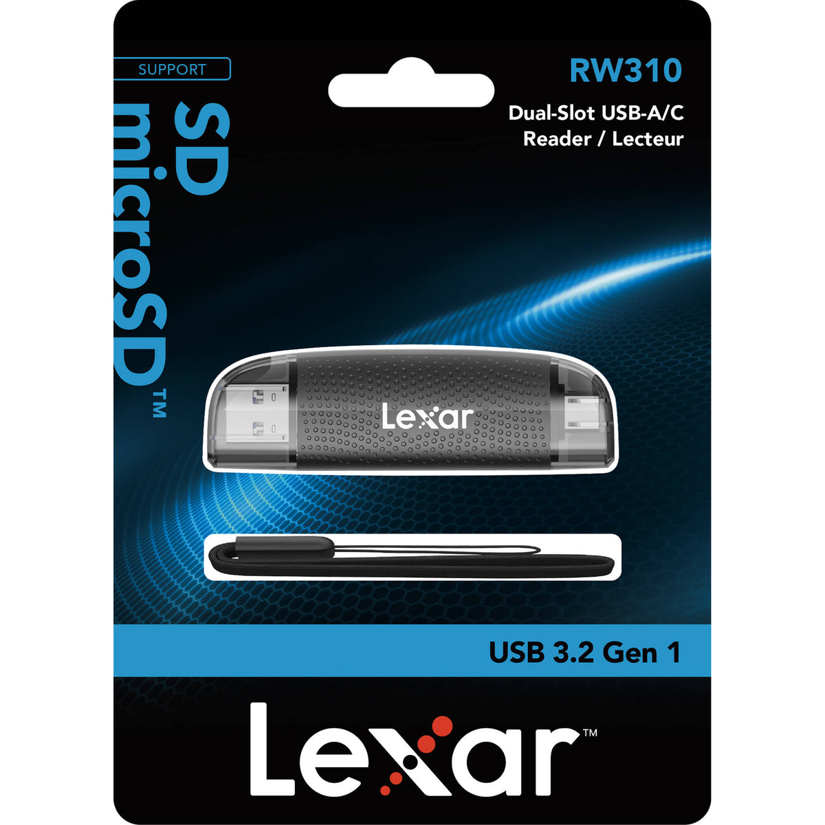 Lector de Tarjetas Lexar Dual-ranuras USB-A/C - puertos y conexiones