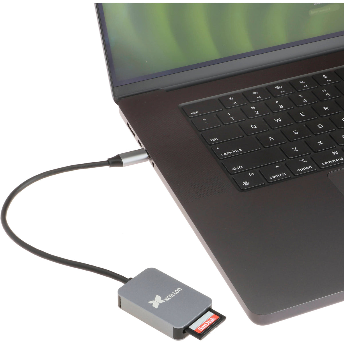 Lector de Tarjetas Xcellon CR-M5 USB-C SD UHS-II - vista trasera