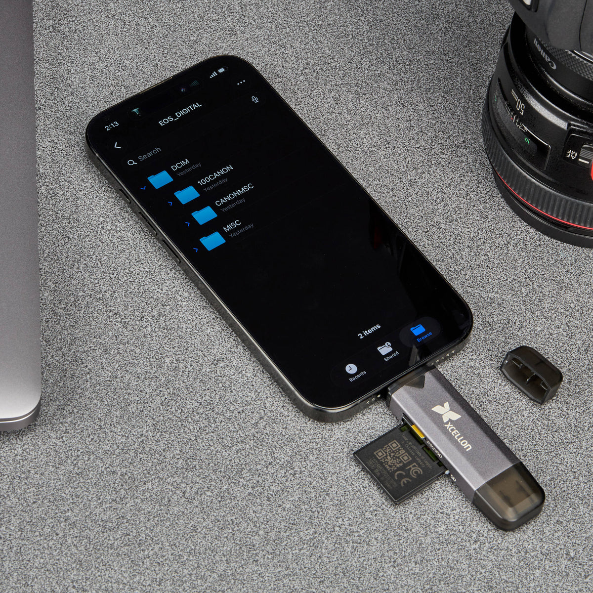 Lector de Tarjetas Xcellon Dual USB 3.2 Gen 1 - contenido de la caja